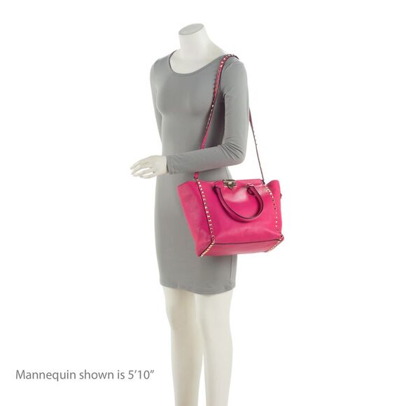 Valentino Calfskin Rockstud Double Handle Medium Tote - Picture 5 of 16